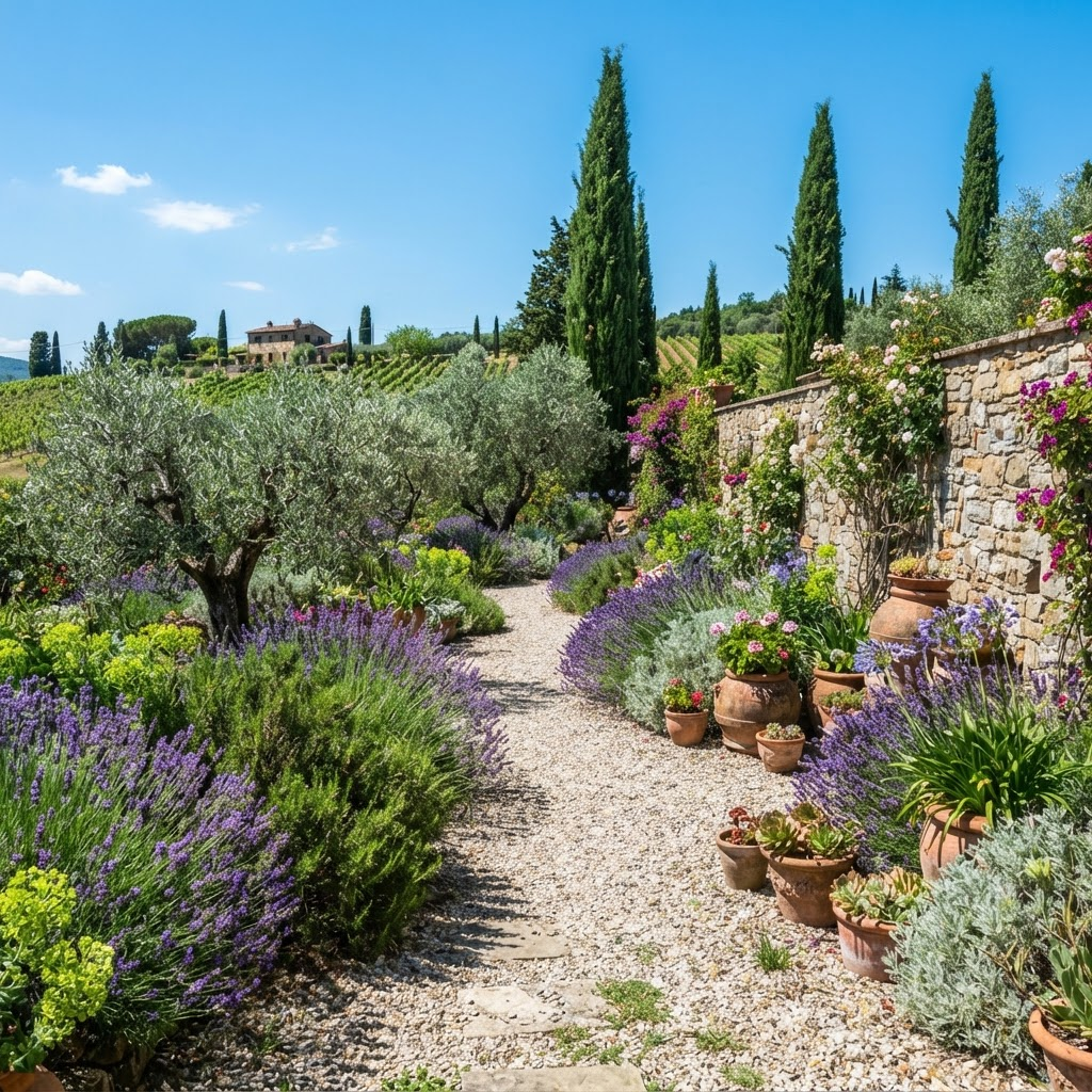 Mediterranean Garden: Silver leaves, hot stone