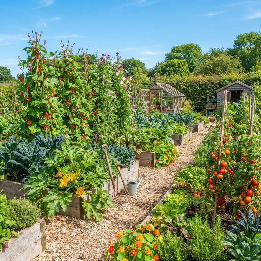 Vegetable Garden: Dinner, in rows
